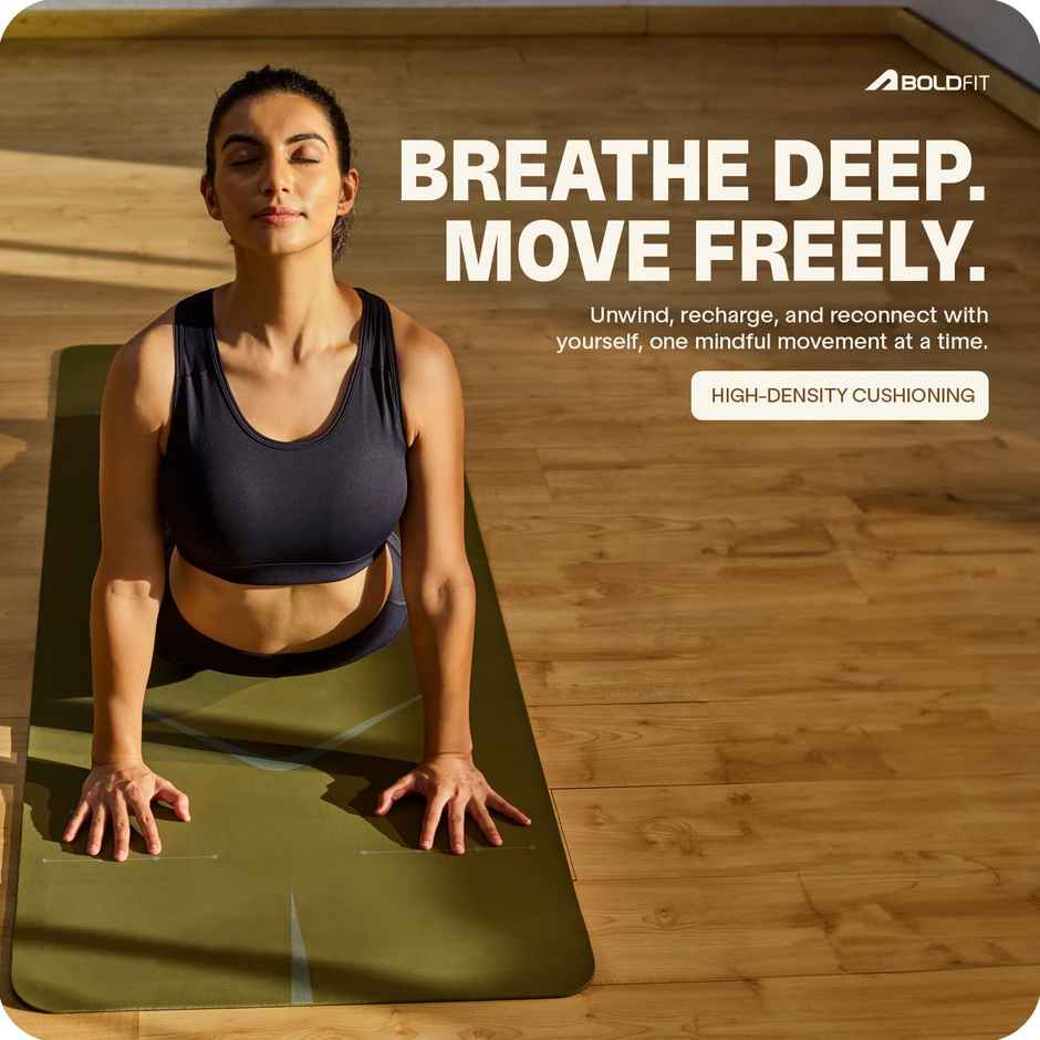 Boldfit Unisex Yoga Mat With Bag 6mm Alignment TPE Rubber Material Extra Thick - Hemlock