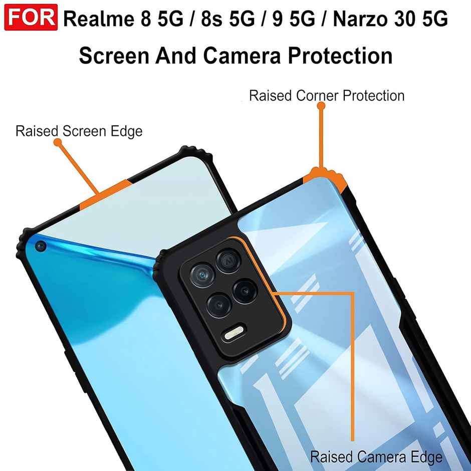 Zapcase Back Cover for Realme Narzo 30 5G, Realme 9 5G, Realme 8 5G, Realme 8s 5G | Matte-Black