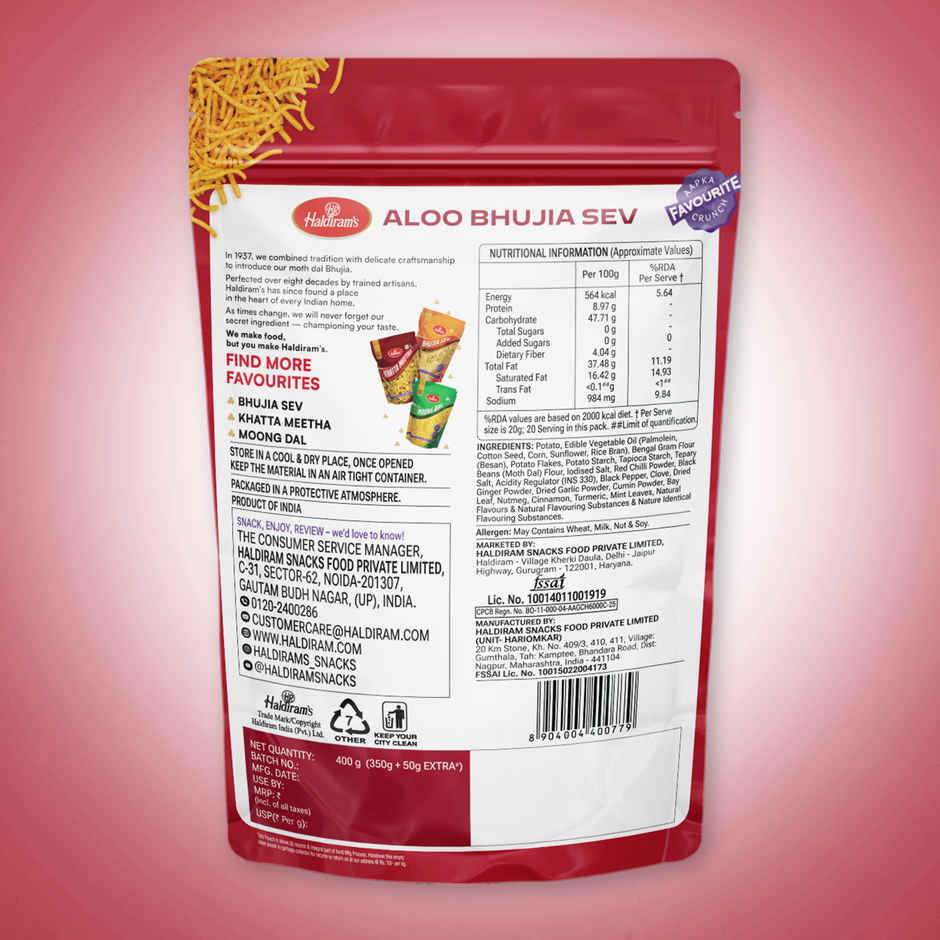 Haldiram's Aloo Bhujia | Crunchy Savory Snack