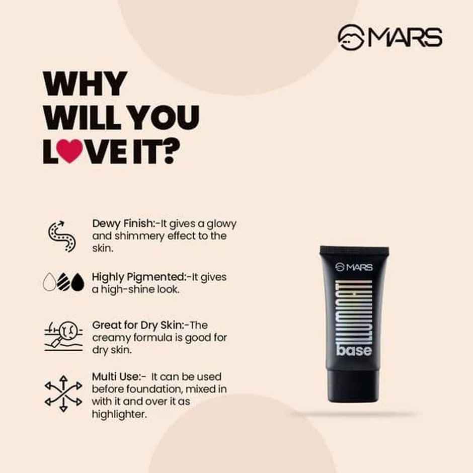 MARS Cosmetics Illuminati Base Dewy Primer With Highlighter (Pink)