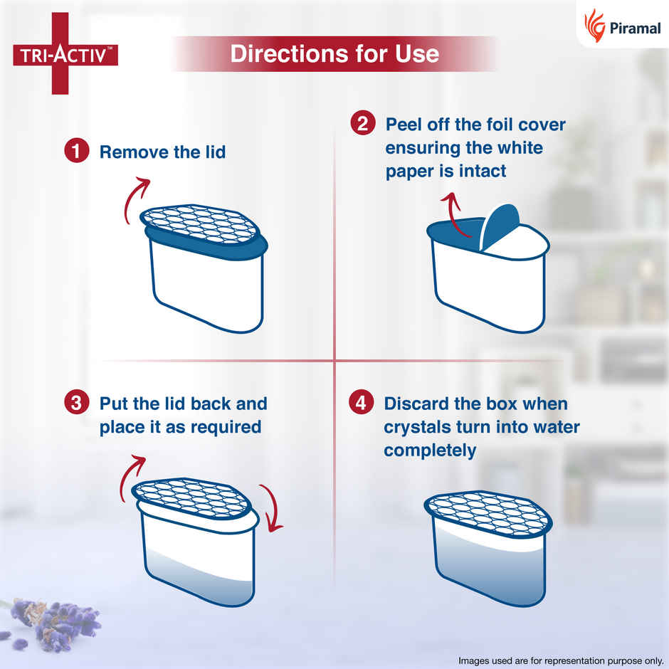 Tri-Activ Moisture Absorbers, Dehumidifier For Wardrobe, Closet, Shoe Rack - Lavender