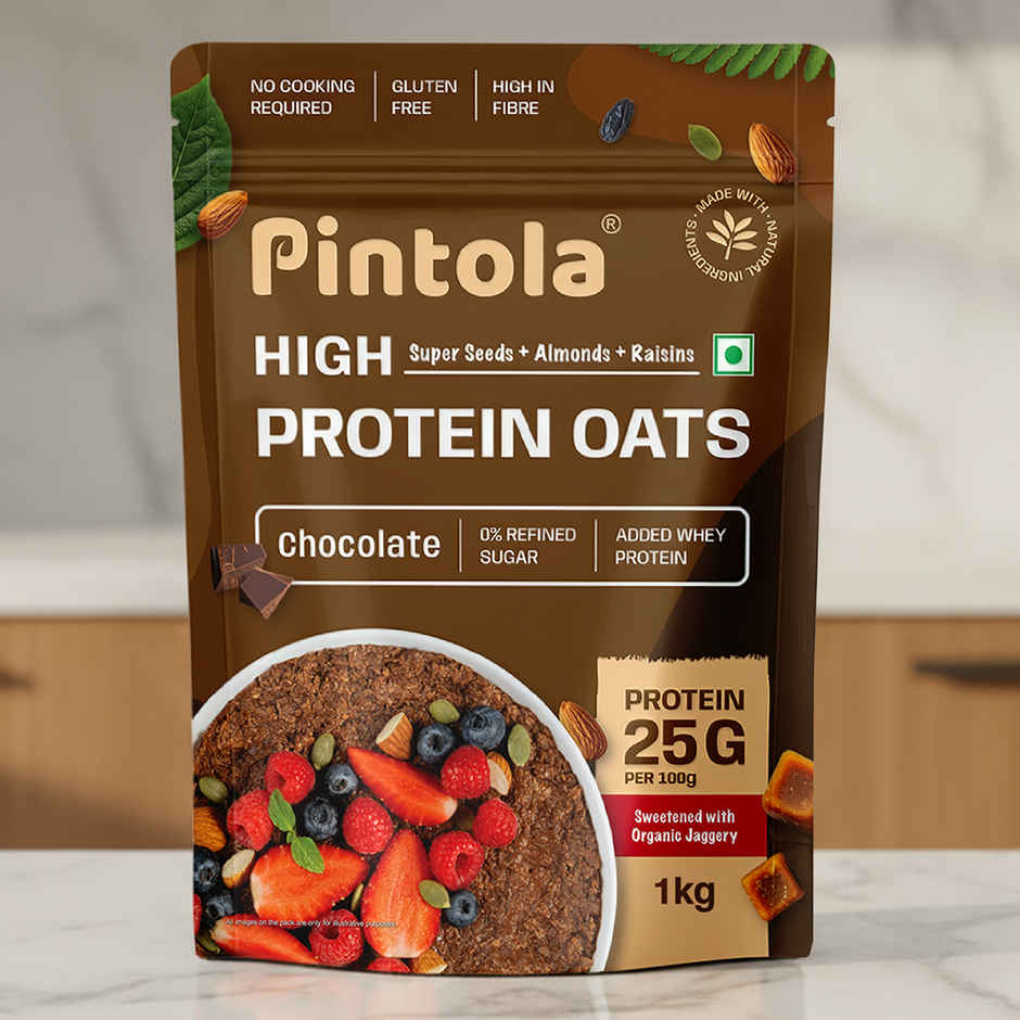 Pintola High Protein Oats Dark Chocolate With Almonds Raisin Pumpkin And Chia Seeds Combo