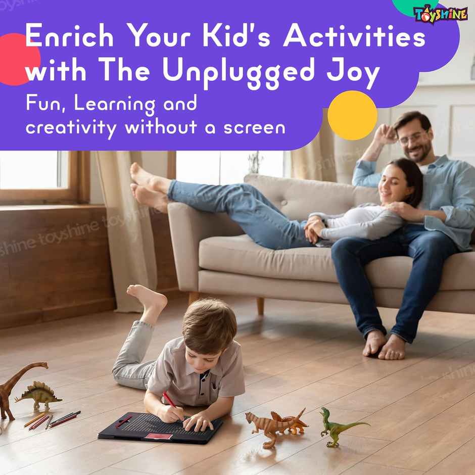 Toyshine Magnetic Drawing Board Magplay Slate Inbuilt With 782 Magnetic Balls