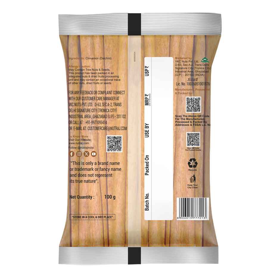Nutraj Cassia (Cinnamon / Dalchini) Sticks 