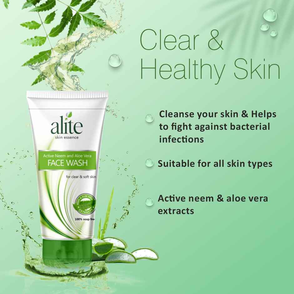 Alite Neem & Aloe Vera Face Wash | Deep Cleansing | Acne Control | Natural Care for Clear Skin