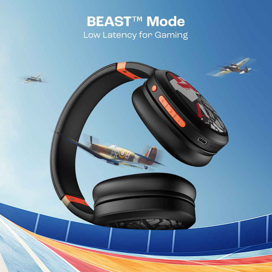 boAt Rockerz 460 Over Ear BT Headphones W/ 30H Playtime, 40Mm Drivers (Graffiti Groove)