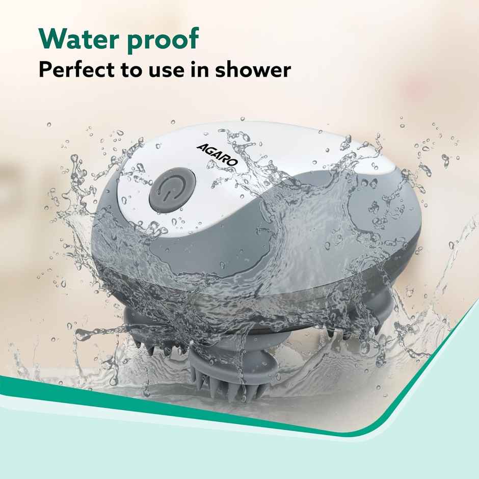 Agaro Scalp Massager Rechargeable Electric Head Kneading 3 Speed Modes Handheld Portable Scratcher