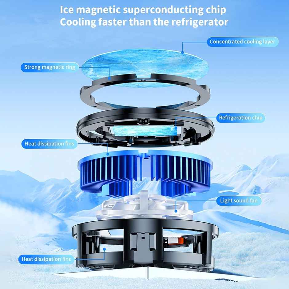 Striff Mobile Cooling Pad with LED Display, Refrigeration Chip, Magnet, for Android & iPhone