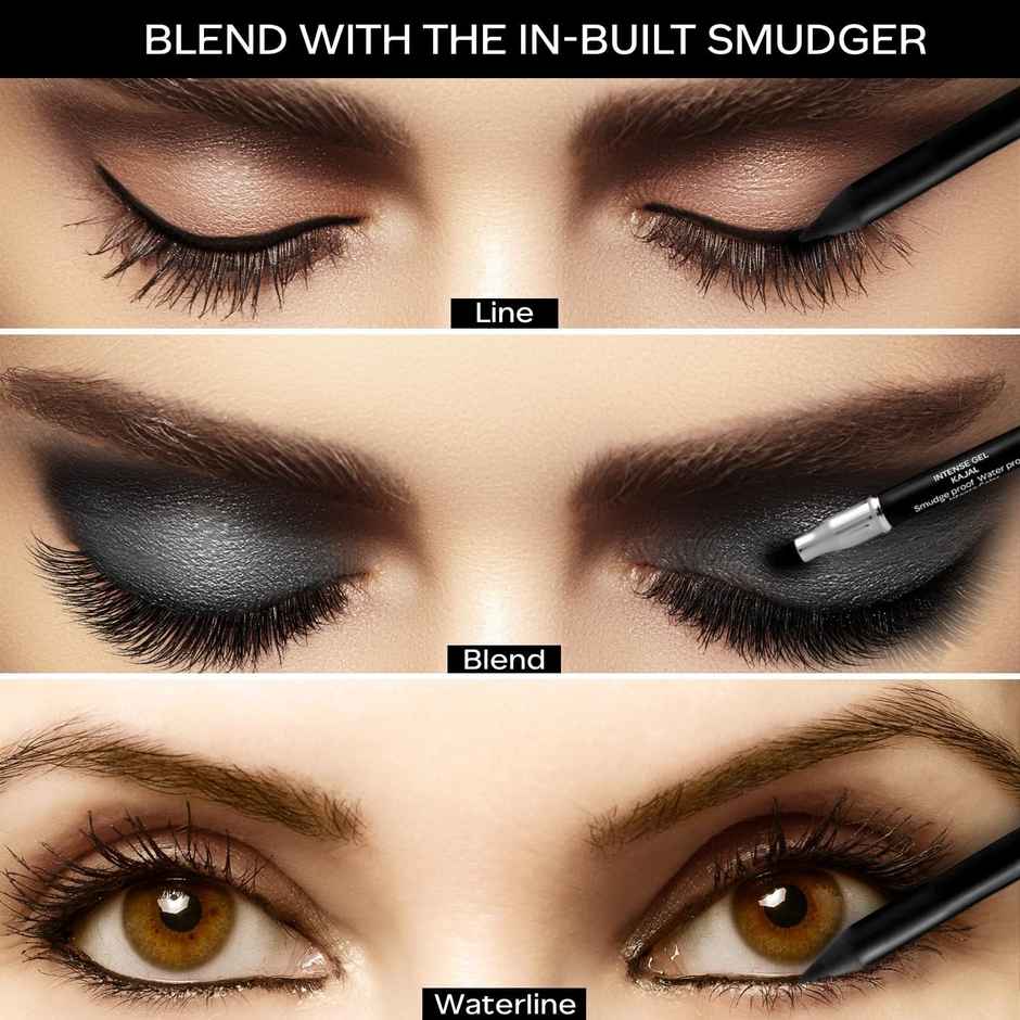 FACES CANADA Ultime Pro Intense Gel Kajal With Smudger & Sharpener - Black 24Hr Long Stay