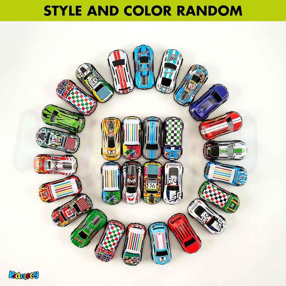 Kidology 50PCS Die-Cast Cars with Storage Box Pull Back Cars for Kids