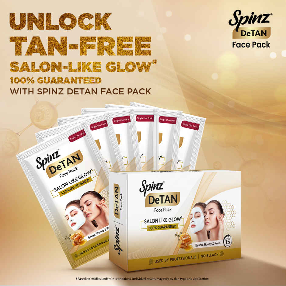 Spinz DeTan Face Pack with Besan, Honey and Kojic