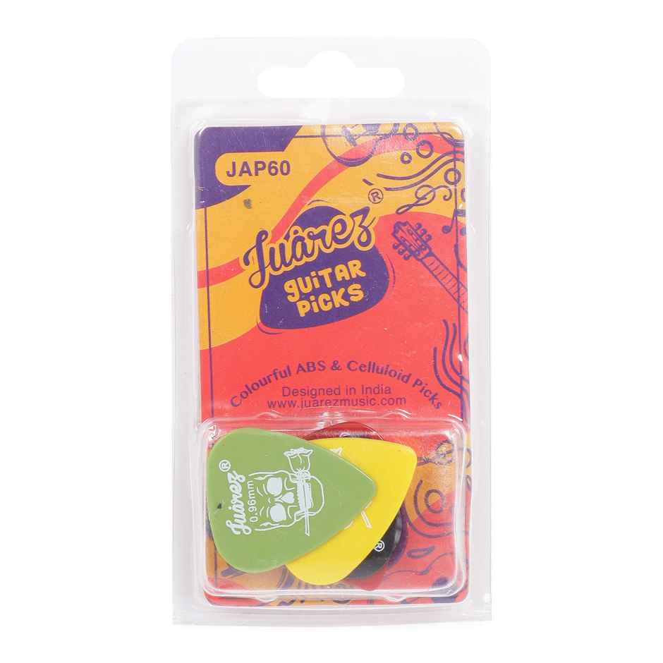 Juarez Jap60 Guitar Plectrums Pick Set Of Various Thickness,(Celluloid + Abs), Colours Random