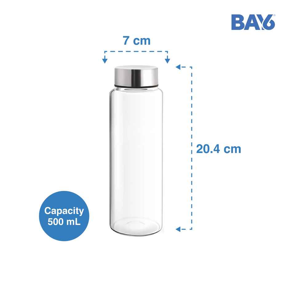 BAY6 Borosilicate Glass Bottle 500 ml