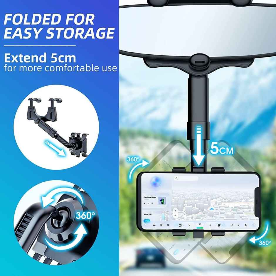 Sounce 360 Rotatable And Retractable Car Phone Holder