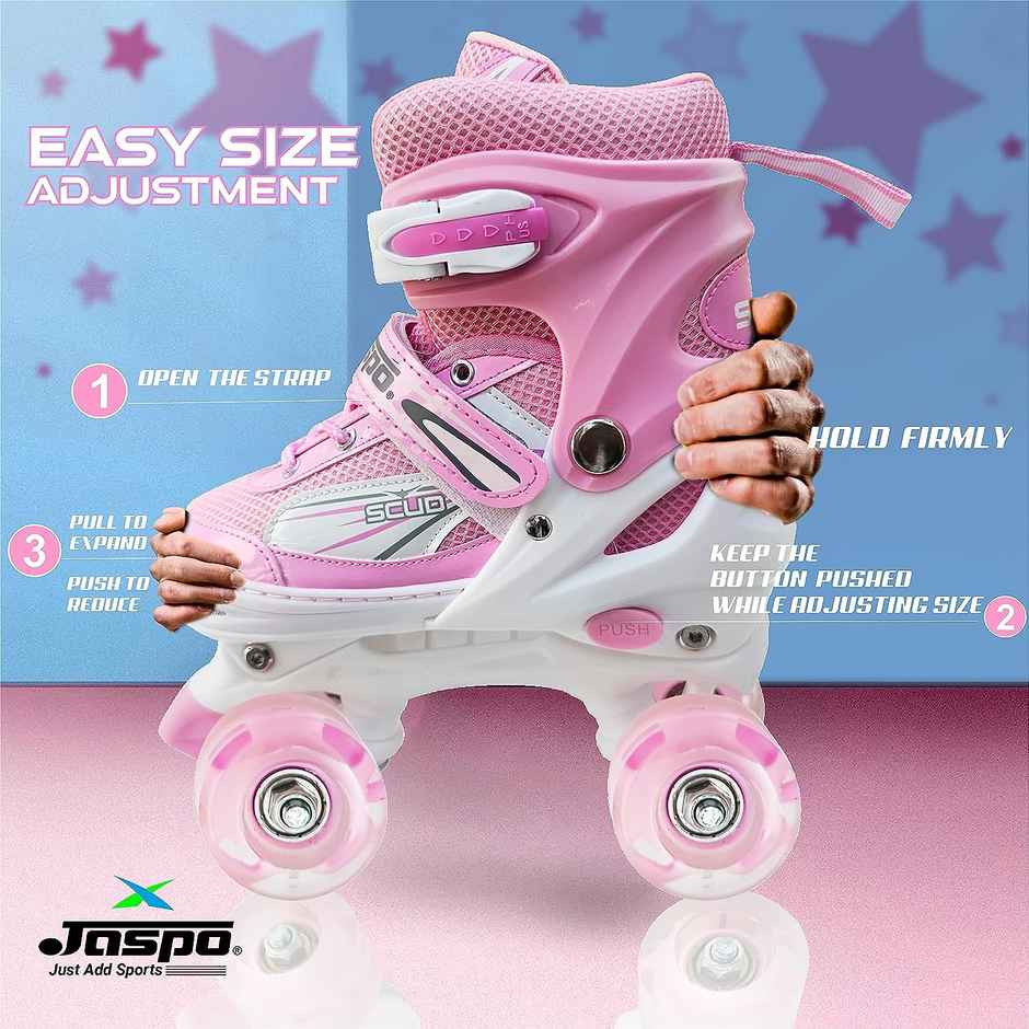 Jaspo Scud Adjustable Quad Roller Skates With Led Wheels
