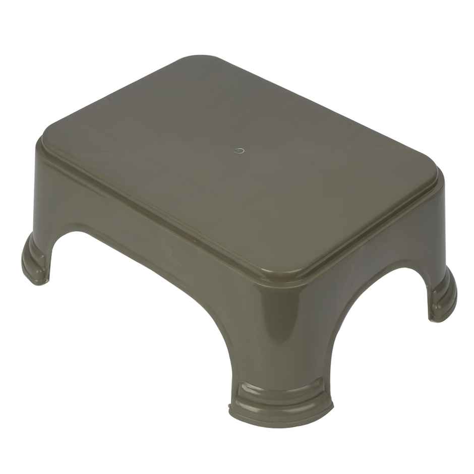 Kuber Industries Plastic Disney Team Square Bathroom Stool|P6|Gray