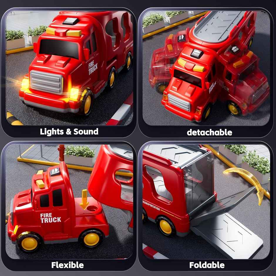 Storio 5 in 1 Fire Truck Toy Set | Rescue Vehicle Toy for Kids