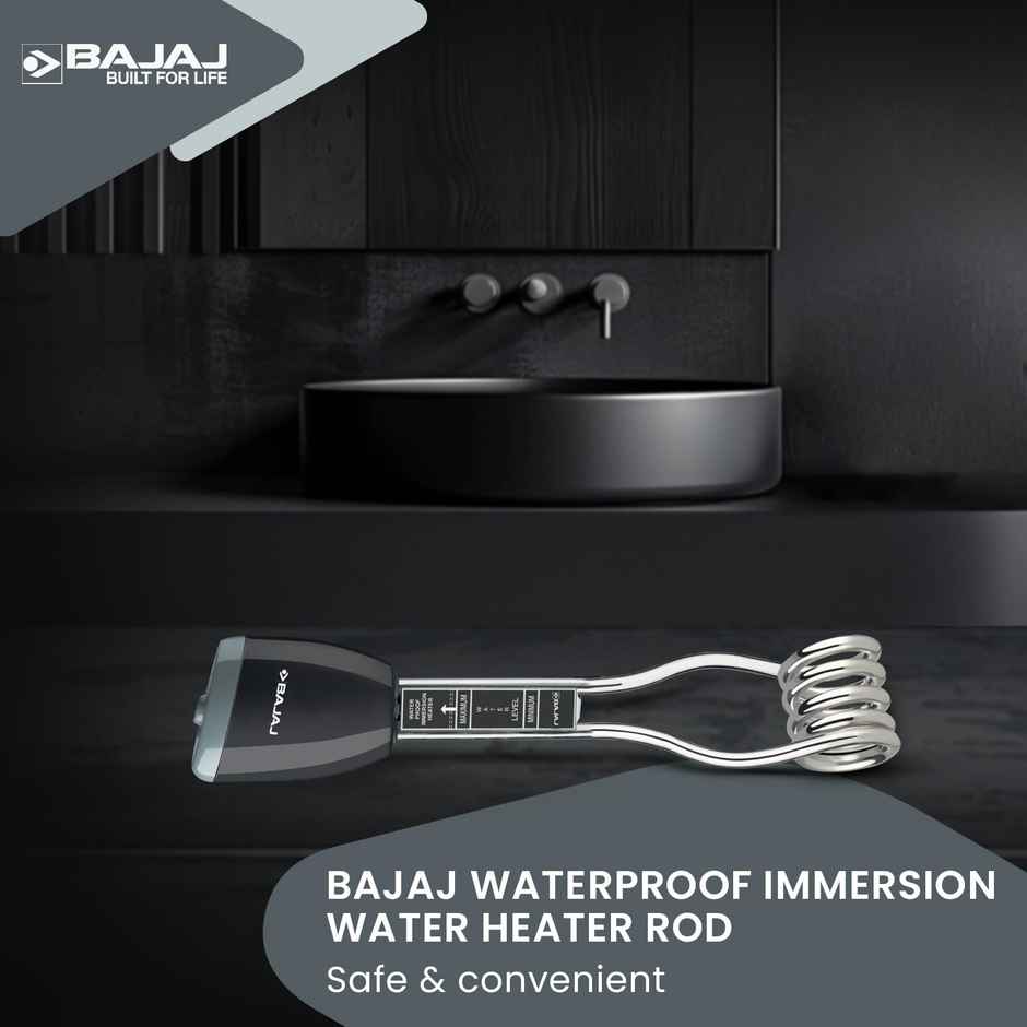 Bajaj 1500 Watt Water Proof Immersion Rod Water Heater - Black