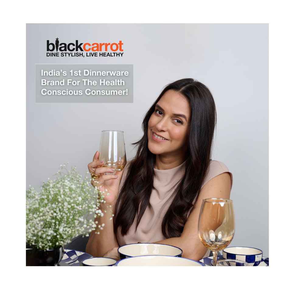 Blackcarrot Water Glass | Set of 6 | 320 ml | Golden | Lead Free