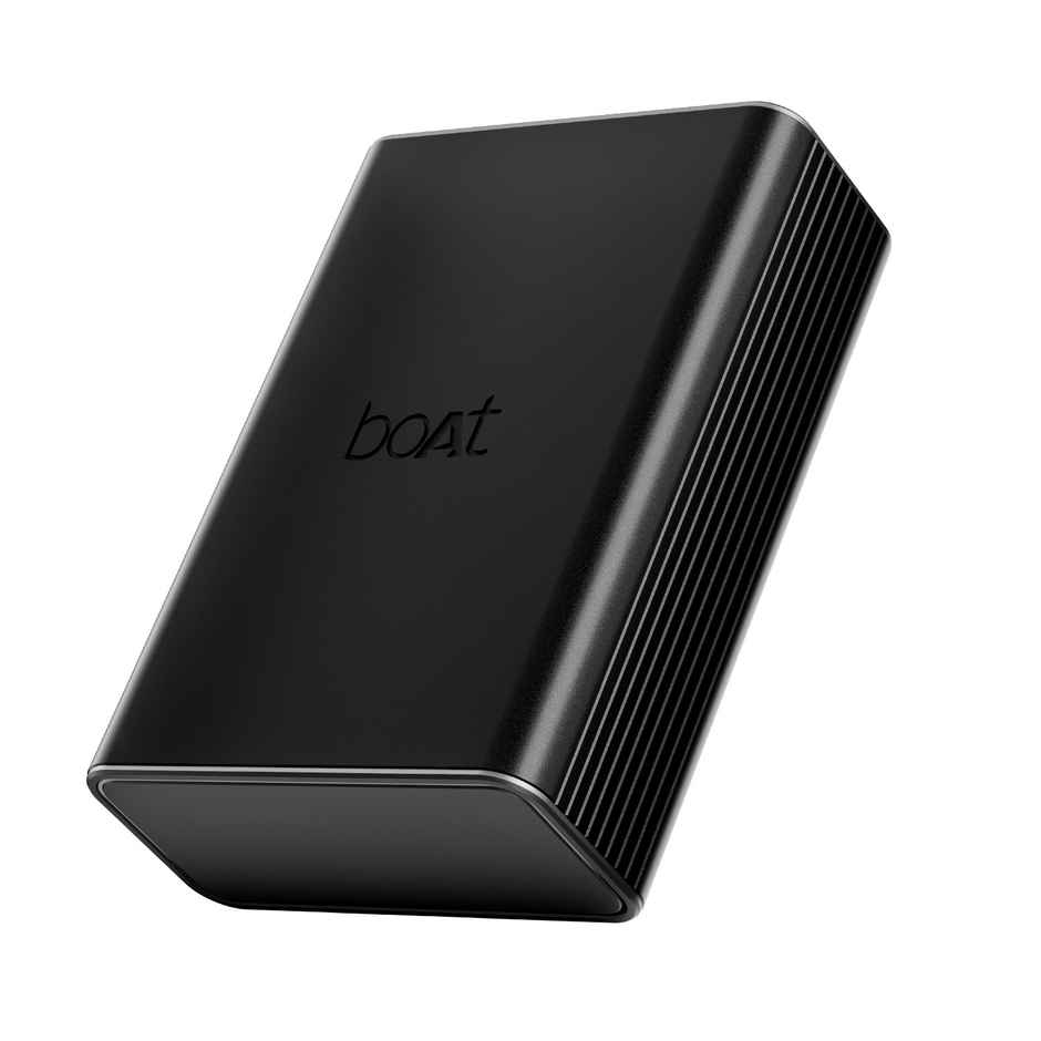 boAt Energyshroom PB400 Pro 20000mAh | Pocket Size, Compact Wired Power Bank w/USB Type-C Input (2-Way Port), 3X Output Ports, Compatible with Tablets, Smartphones, Earbuds, Smartwatch - Carbon Black