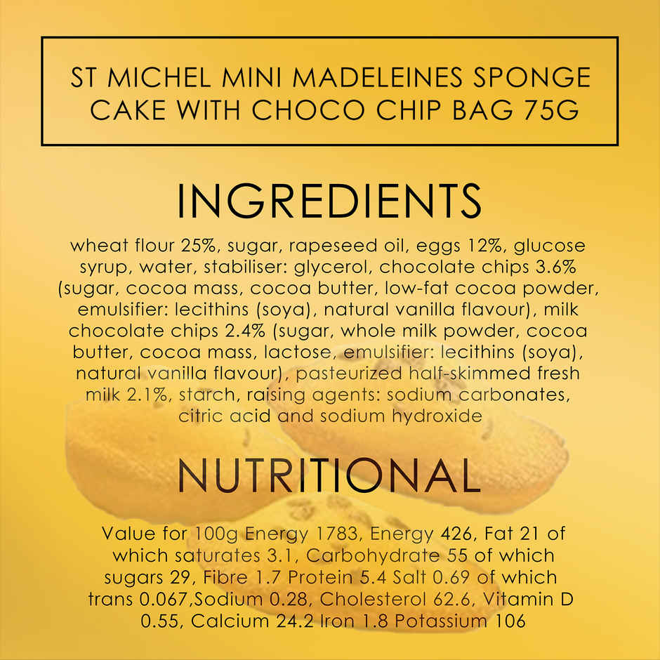St Michel Mini Madeleines Choco Chip bag