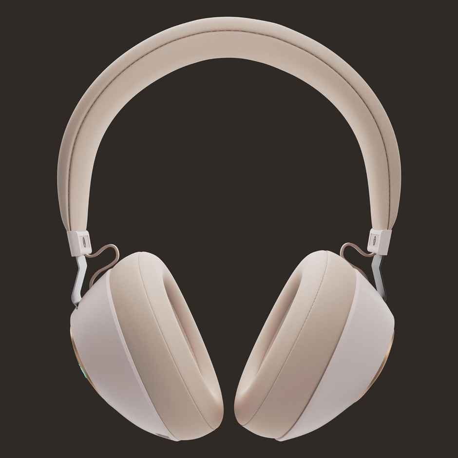 Zebronics Duke BT Headphone, 60h, Dual Pairing, Gaming Mode, ENC, LED, Deep Bass, Voice Asst (Beige)