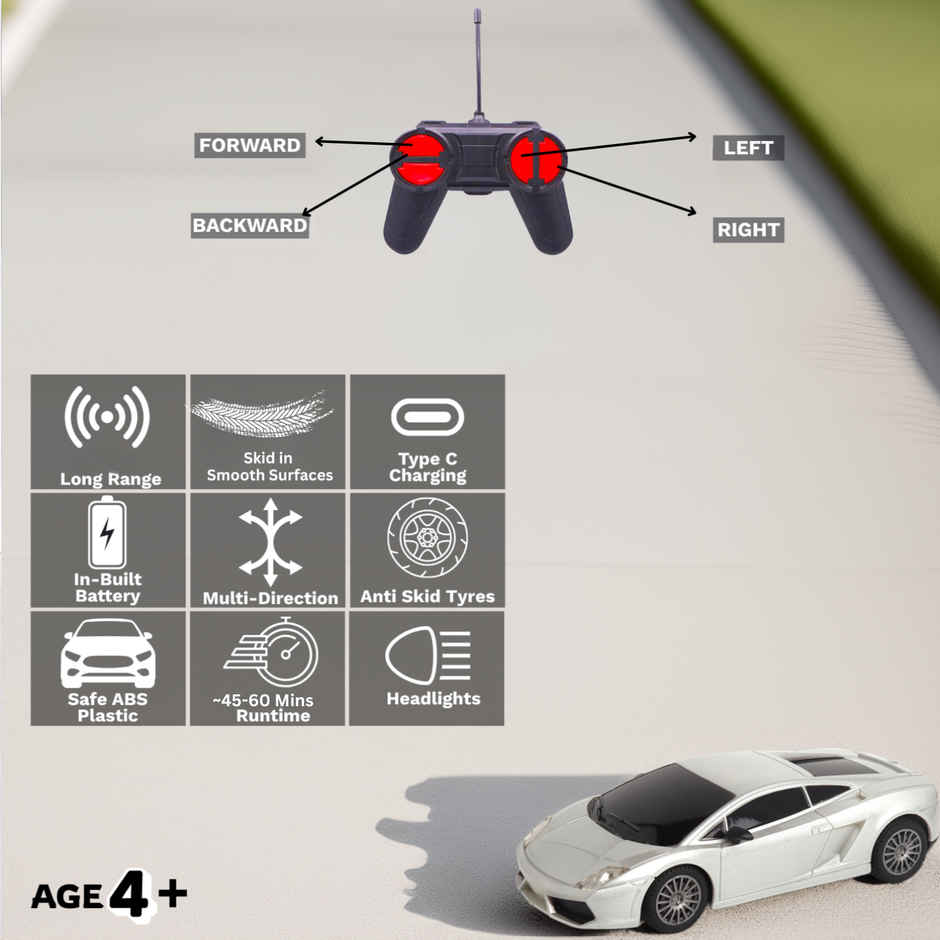 Frendo 1:24 Hi Speed Mini Remote Control Car | Lam Silver