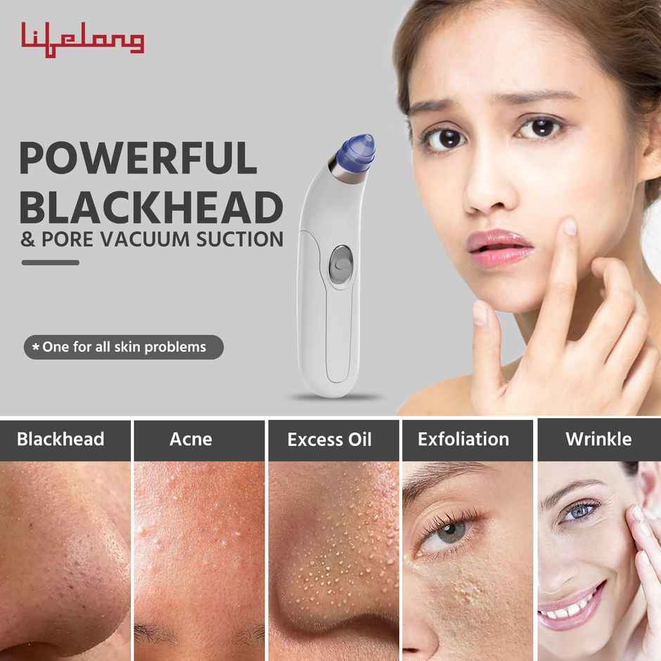 Lifelong Blackhead Remover With Attachments, Acne Pore Cleaner, Skin Cleaner, Pimple Removal Tool