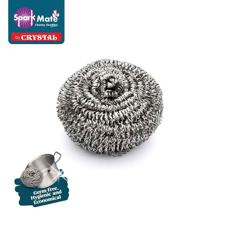 Sparkmate By Crystal Stainless Steel Multipurpose Scrubber Scourer - 15Gram