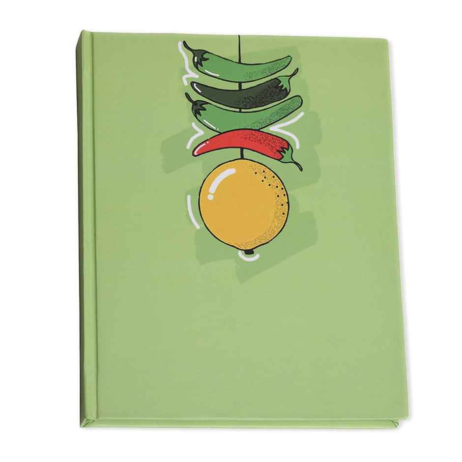 Papboo Hardboundnotebook Diary, (22 X 17.5 Cm, 80 Gsm, 140 Single Ruled Pages - Nimbu Mirchi