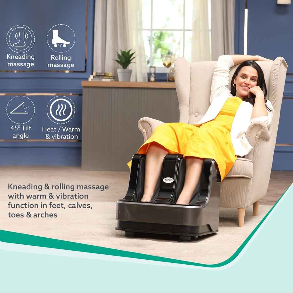 Agaro Rejoice Foot, Calf And Leg Massager With Heat And Vibration, 80W, 4 Motors