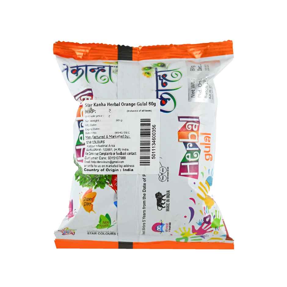 Kanha Herbal Holi Gulal | Orange | Star