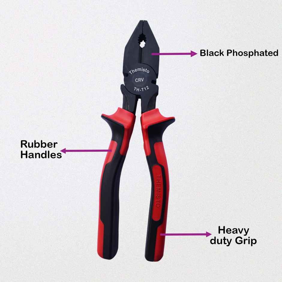 Themisto 8 Inch Combination Plier Crv (Red)