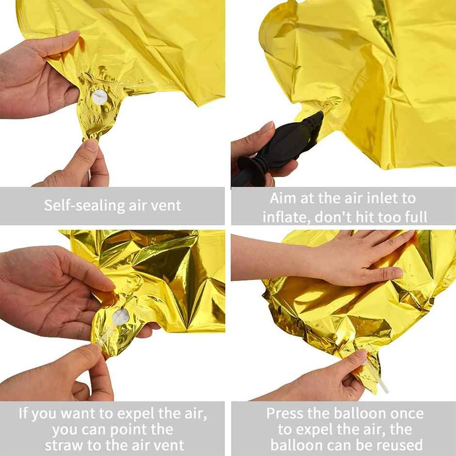 Party Propz Happy Anniversary Golden Foil Balloons Set