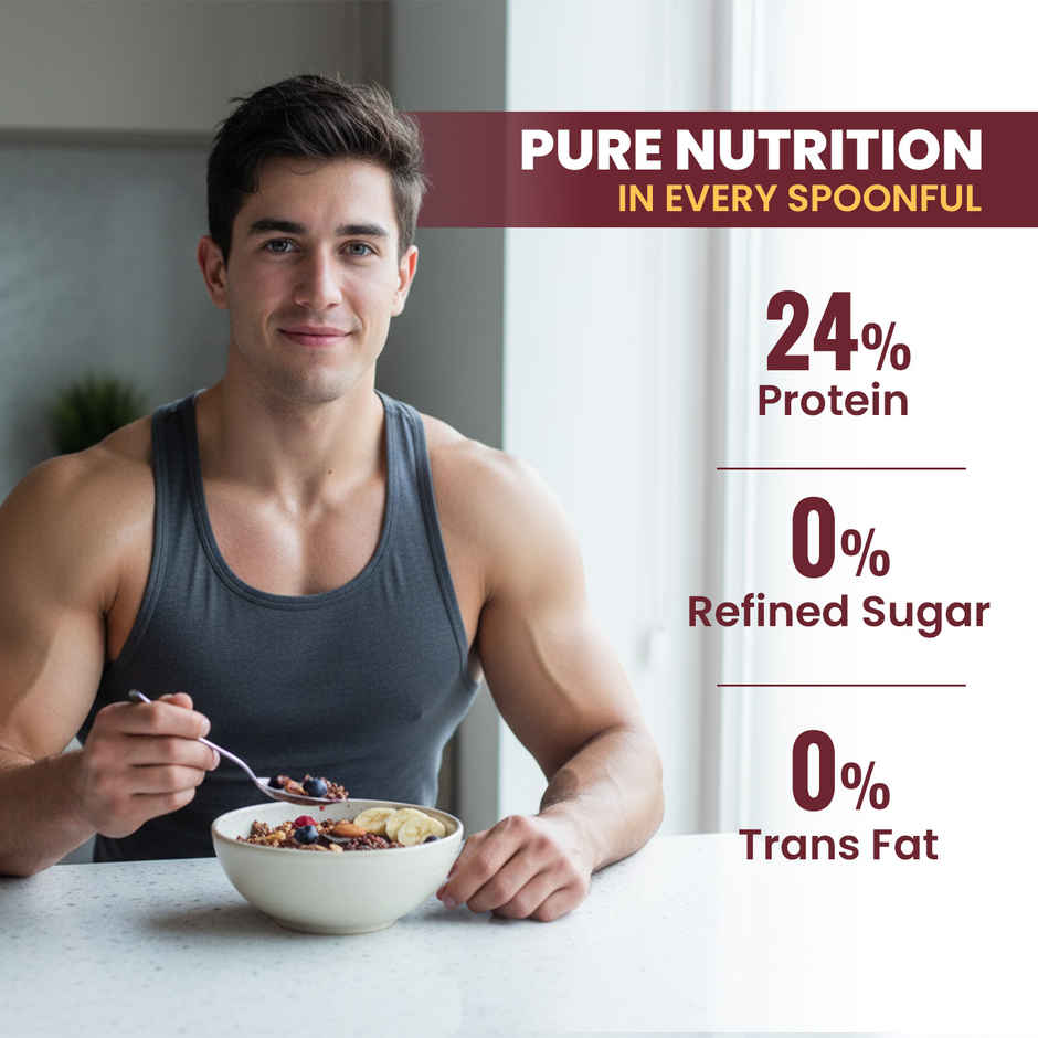 Pintola High Protein Muesli Dark Chocolate & Cranberry, 24 g Protein, High Fibre, Trans Fat Free