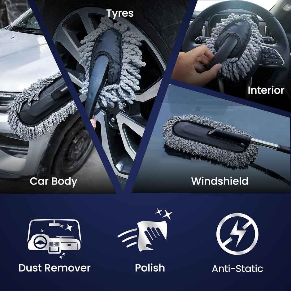 Autoguys Majiko & Small Duster Combo Soft Microfiber Car Duster Brush Home Duster Kitchen Cleaning