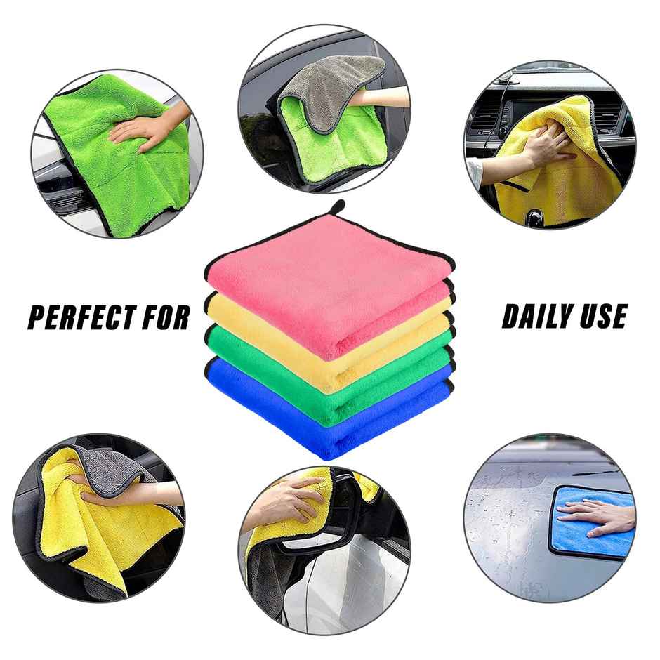 Kuber Industries 400 GSM Cleaning Towel for Kitchen with Hanging Loop|40x40|Pack of 3|Multi