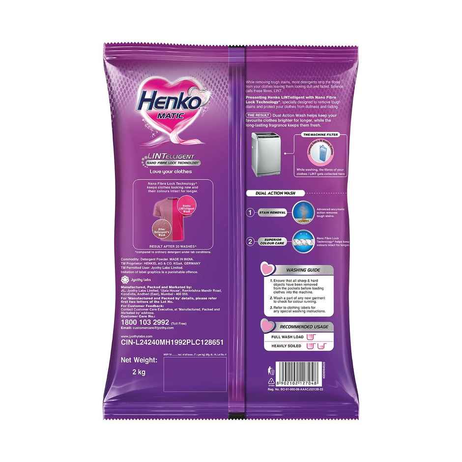 Henko Matic Lintelligent Top Load Detergent Powder