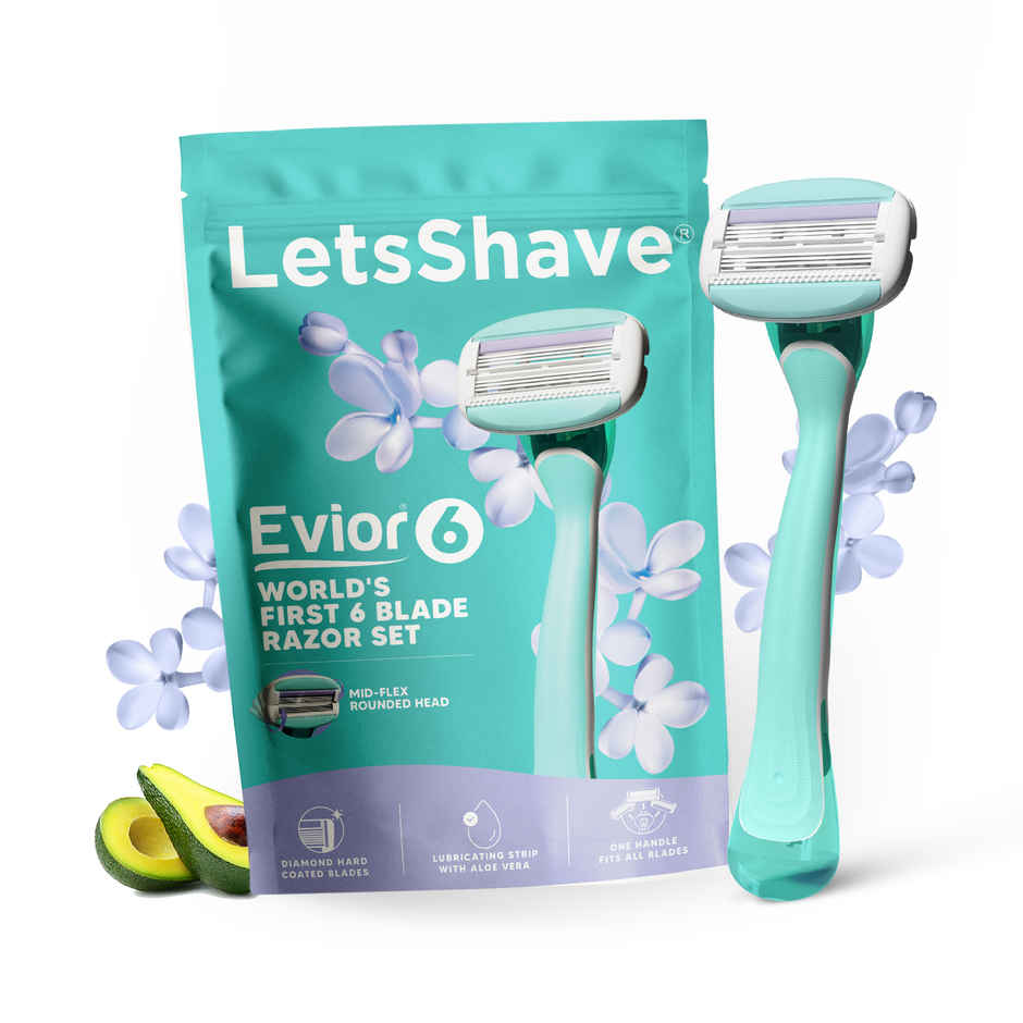 LetsShave Evior 6 Body Shaving Razor for Women | World's First 6-Blades with Mid-Flex Design 