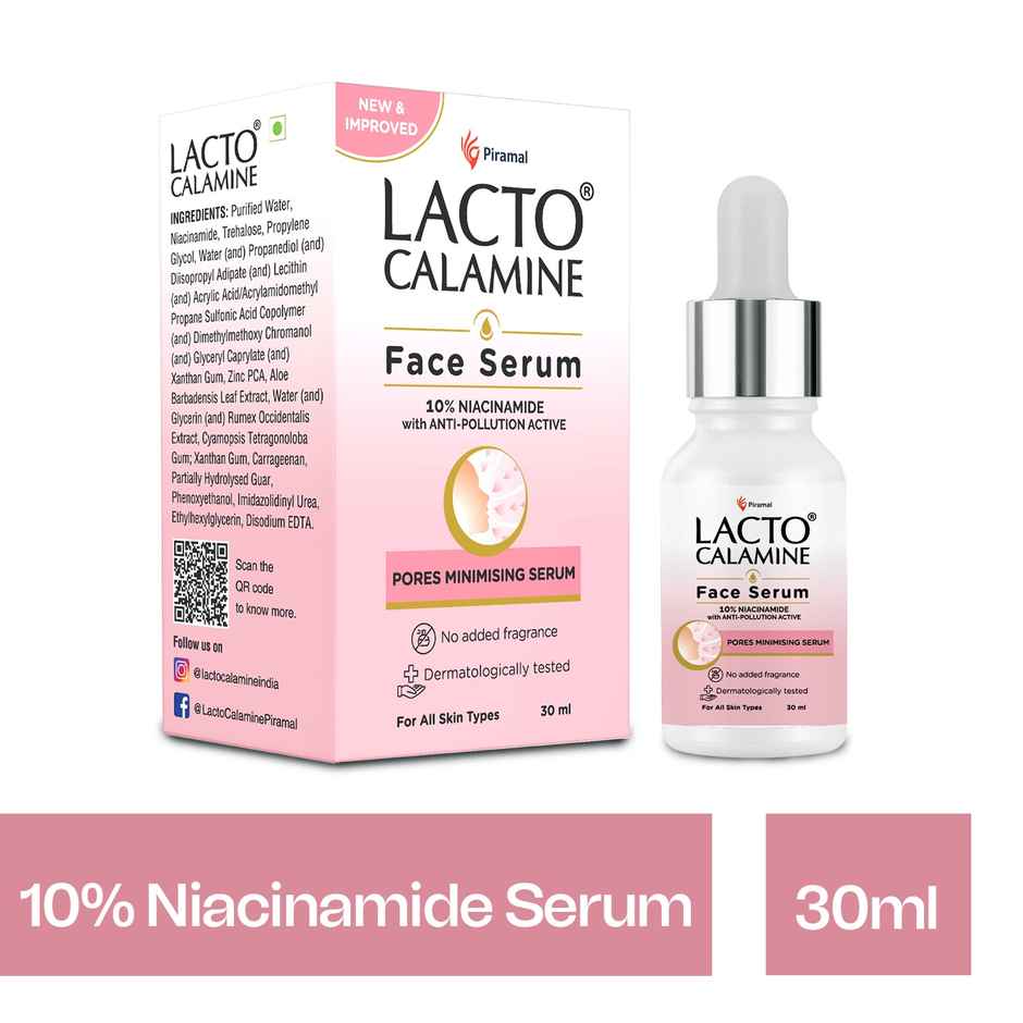 Lacto Calamine 10% Niacinamide Face Serum, Non Sticky To Minimise Pores