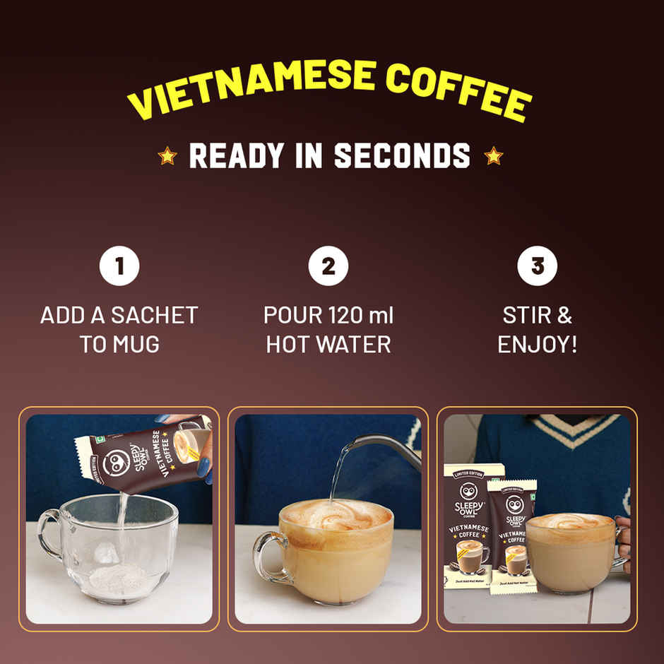 Sleepy Owl Vietnamese Medium Roast Coffee Premix Sachets