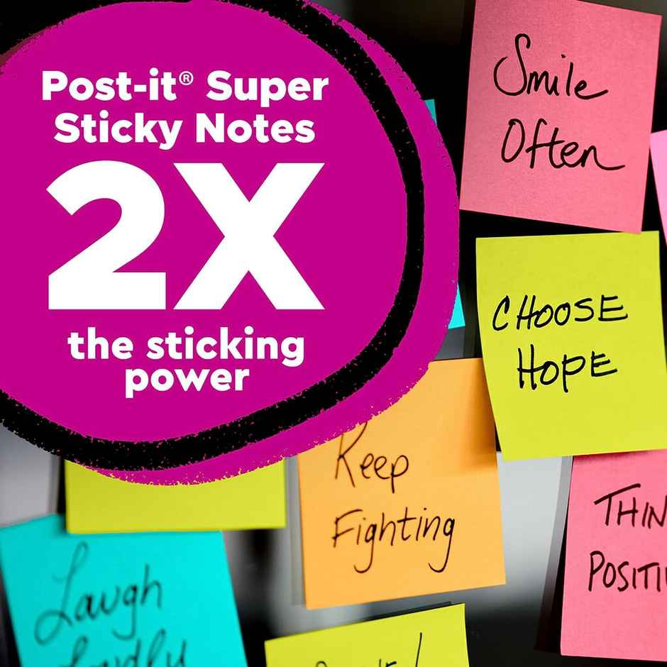 Post-it Sticky Notes - 76 mm x 76 mm | Multicolour | Paper | Square | 135 Sheets