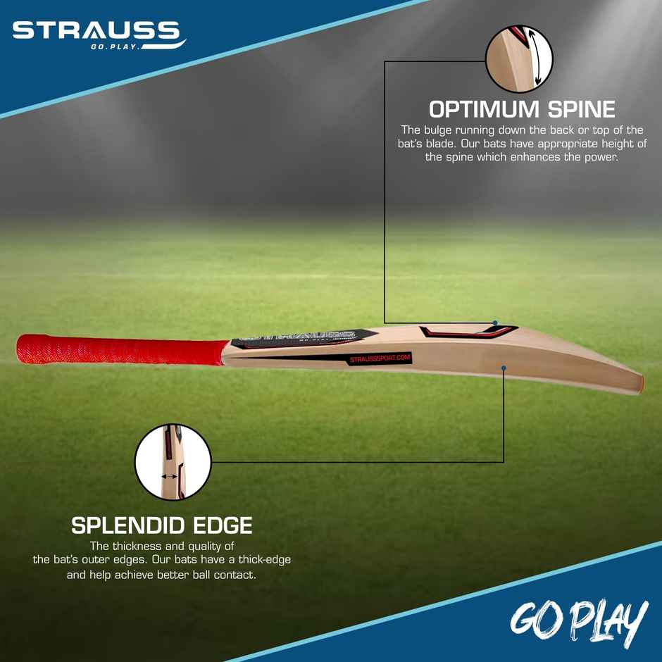 Strauss Pro cricket bat Size-SH, (Black & Red)