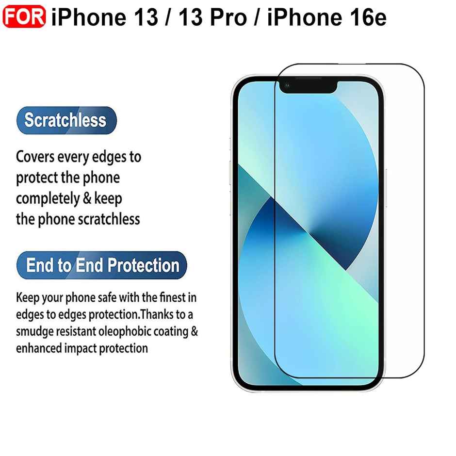 Artistque Tempered Glass for iPhone 16e | iPhone 14 | iPhone 13 | 13 Pro Screen Protector Guard