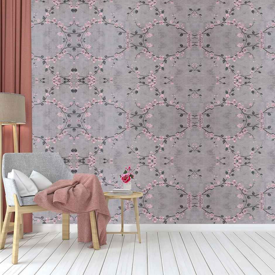 Wollzo Grey Floral Flower Decorative Wallpaper (45 X 500 Cm)