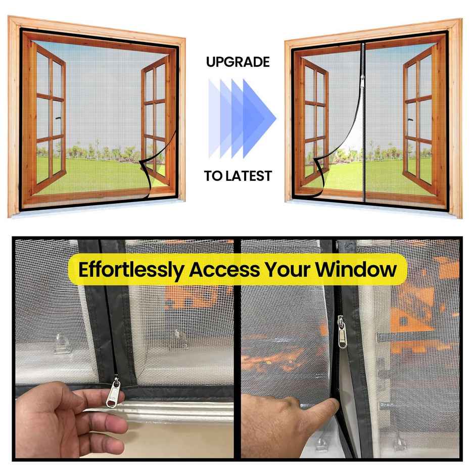 Mr. Right Stitched Mosquito Net For Window | Grey - 120 x 120 cm