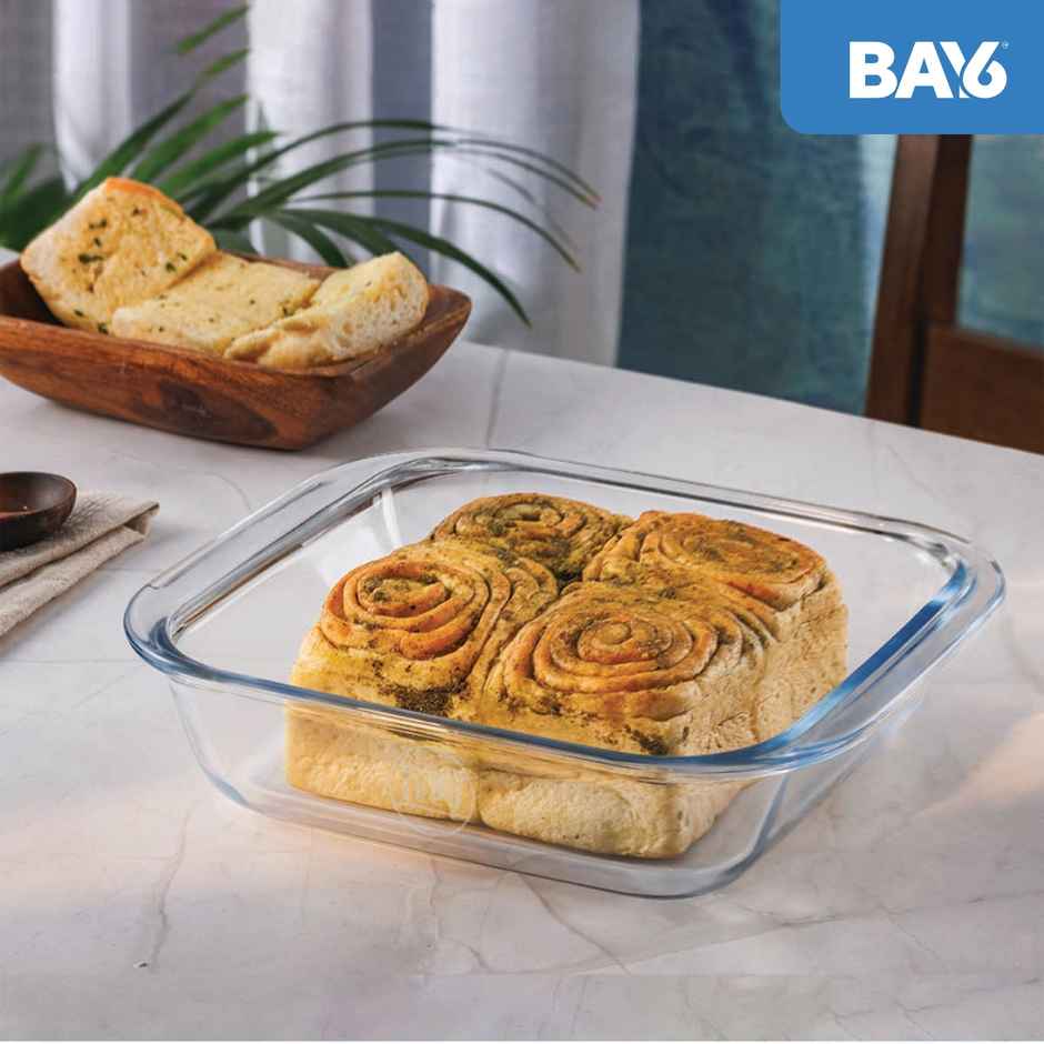 BAY6 Premium Imported Borosilicate Baking Dish Square - 850 ml