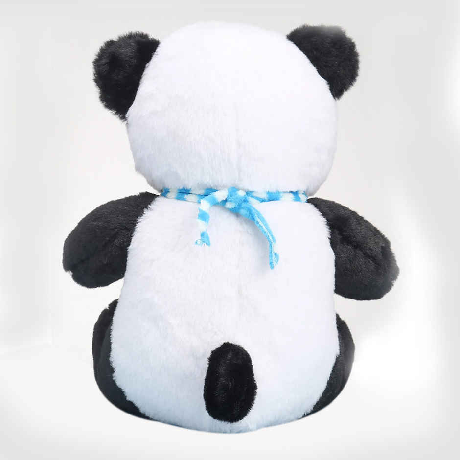 Sterling Panda Soft Toy With Scarf | Black and White- Height 35 cm