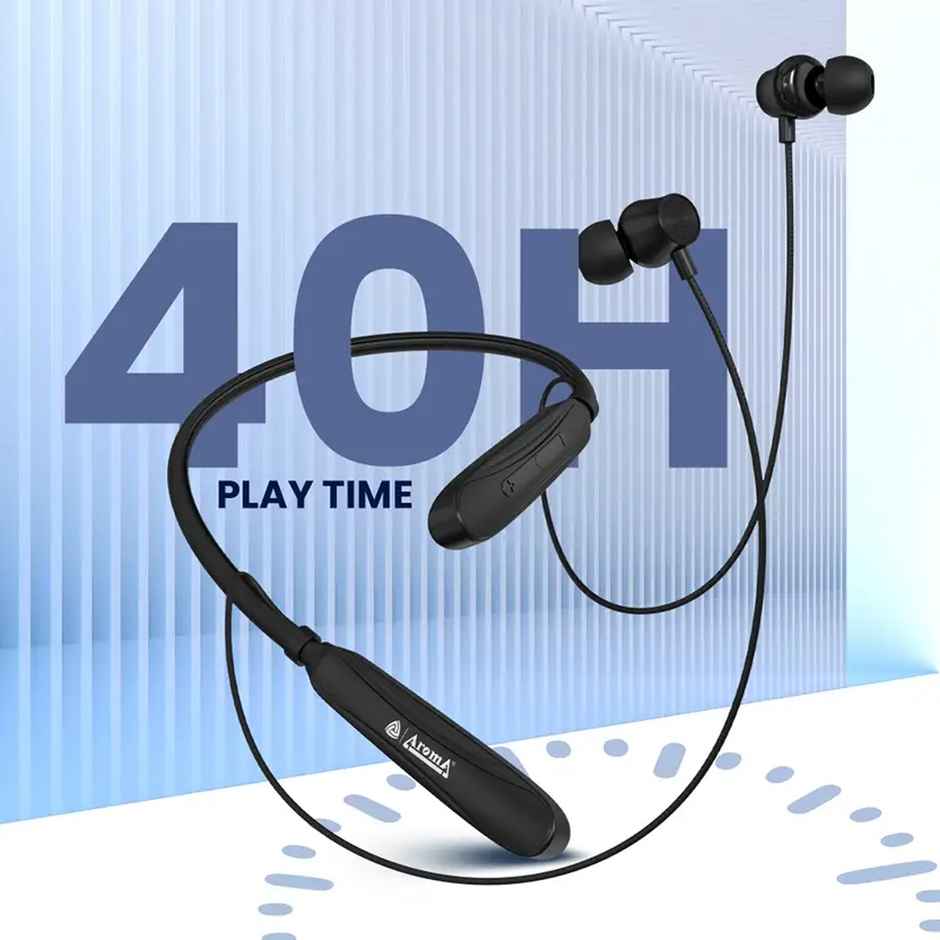 Aroma Nb120 Dubai Upto 40h Playtime I Enc I Fast Charging I Dual Pairing Neckband Bluetooth