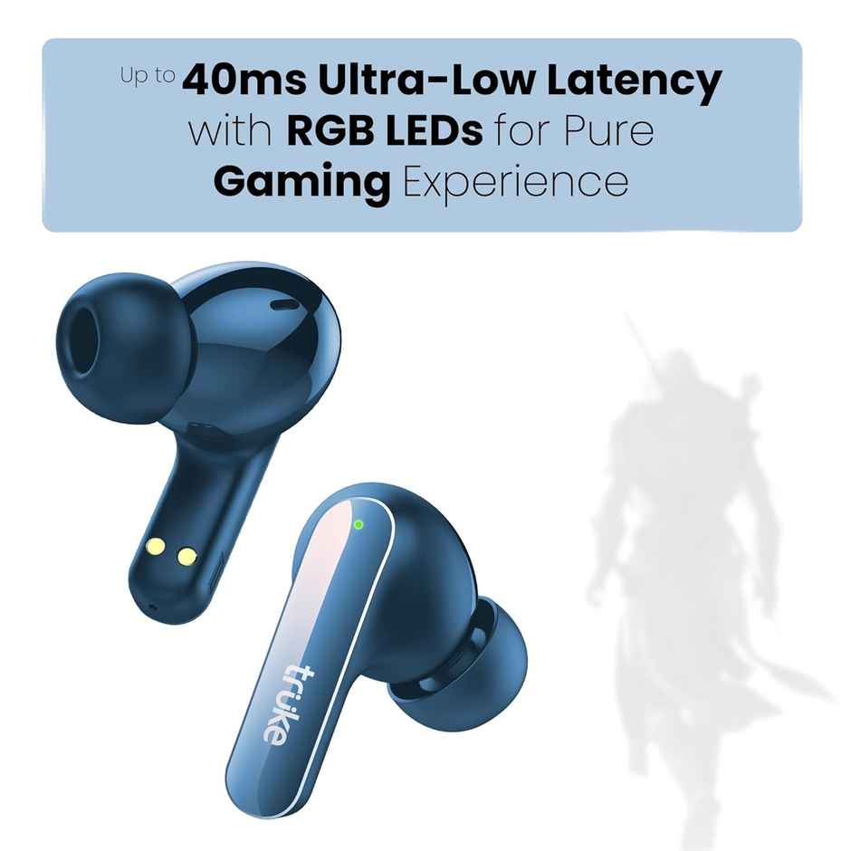 truke Buds F1 Ultra Truly Wireless Bluetooth Earbuds with 60H Battery, Spatial Audio - Blue